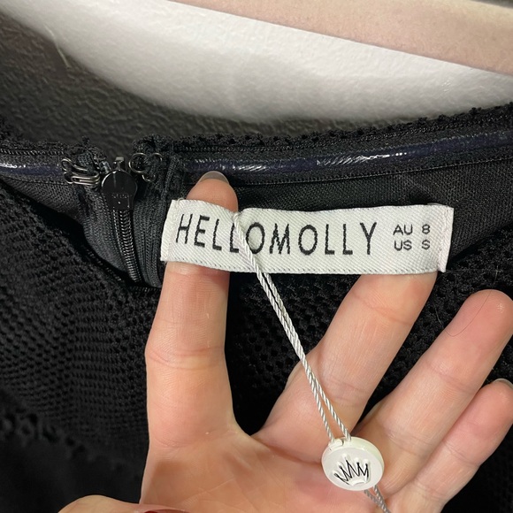 NWT Hello Molly In Other News Dress Black Ruffle Net - Picture 5 of 12